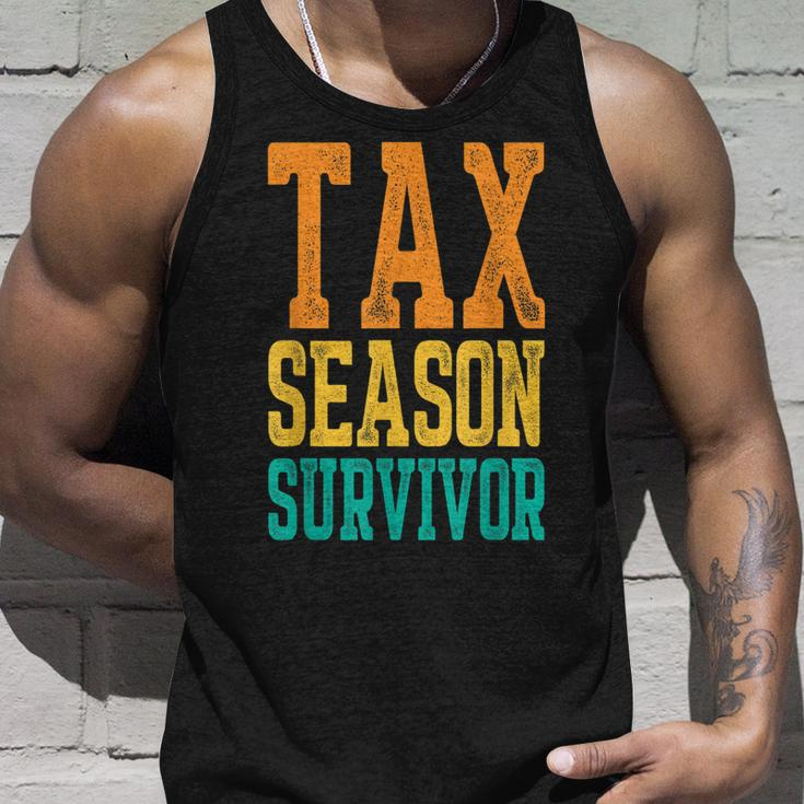 Tax Season Survivor Funny Tax Season Accountant Taxation Unisex Tank Top Gifts for Him