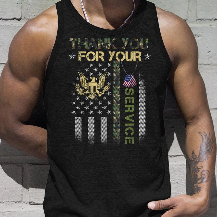 Thank You For Your Service Patriotic Usa Flag Veterans Day Unisex Tank Top Gifts for Him