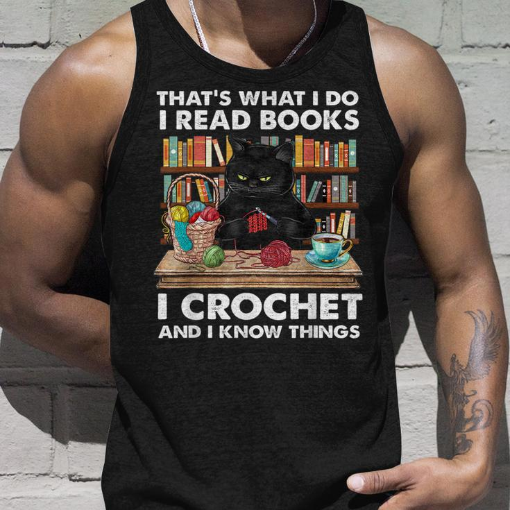 That’S What I Do-I Read Books-Crochet And I Know Things-Cat Unisex Tank Top Gifts for Him