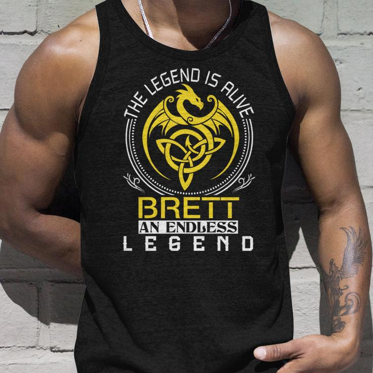 The Legend Is Alive Brett Family Name Unisex Tank Top Gifts for Him