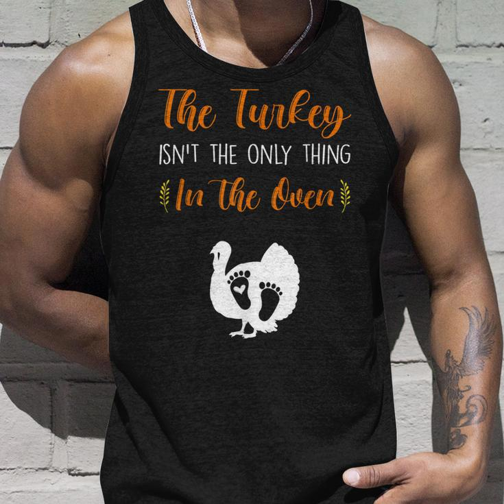 The Turkey Isnt The Only Thing In The Oven Pregnancy Reveal Unisex Tank Top Gifts for Him