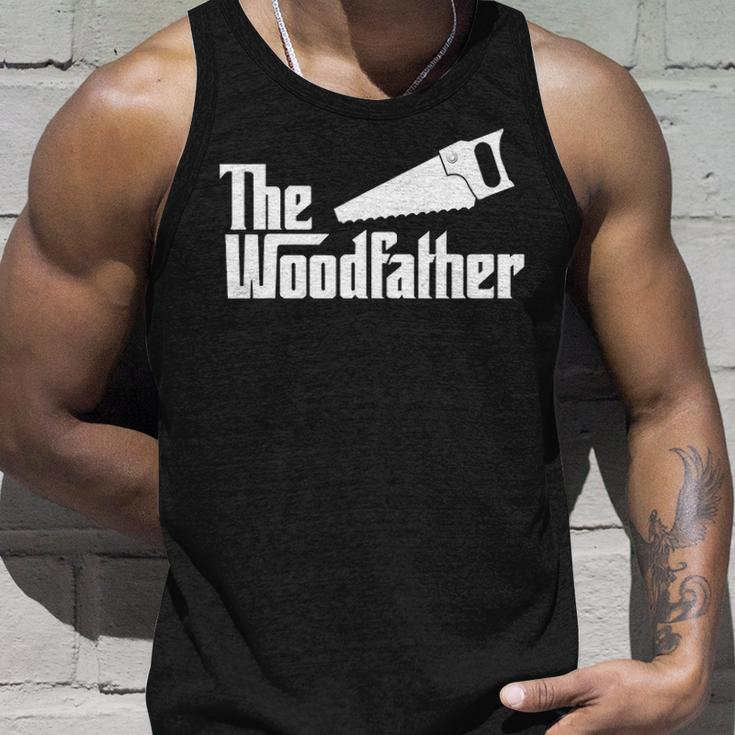 The Woodfather Woodworking Carpenter Dad Unisex Tank Top Gifts for Him