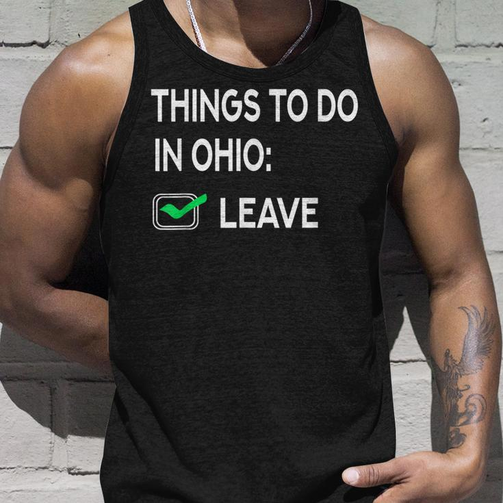 Things To Do In Ohio Leave Ohio Funny Joke Memes Unisex Tank Top Gifts for Him