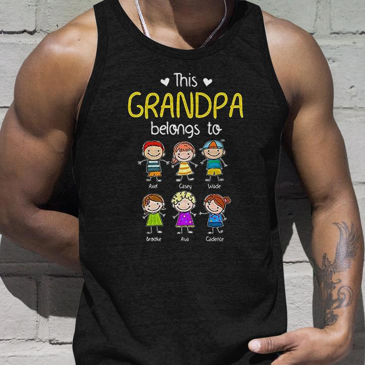 This Grandpa Belongs To Personalized Grandpa Men Women Tank Top Graphic Print Unisex Gifts for Him