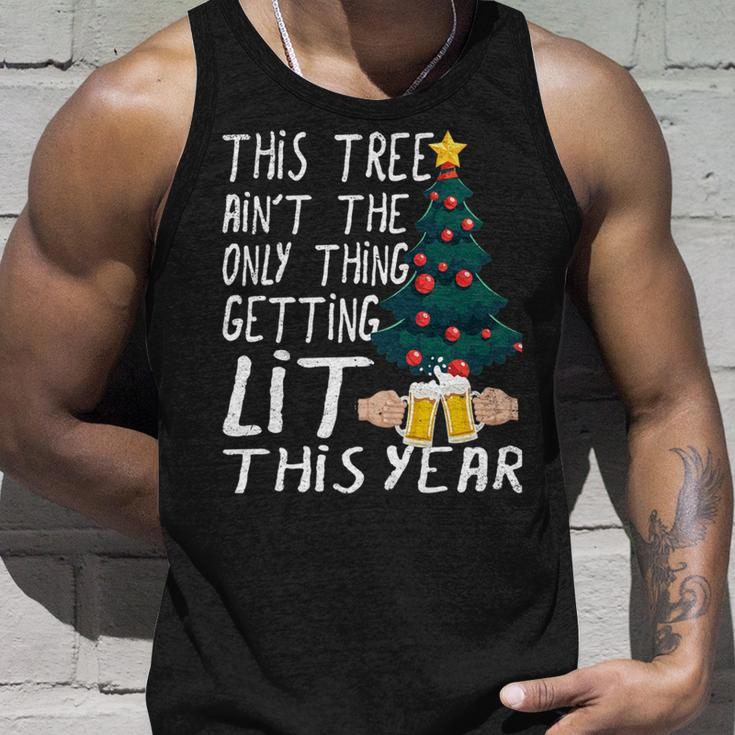 This Tree Aint The Only Thing Getting Lit This Year Unisex Tank Top Gifts for Him