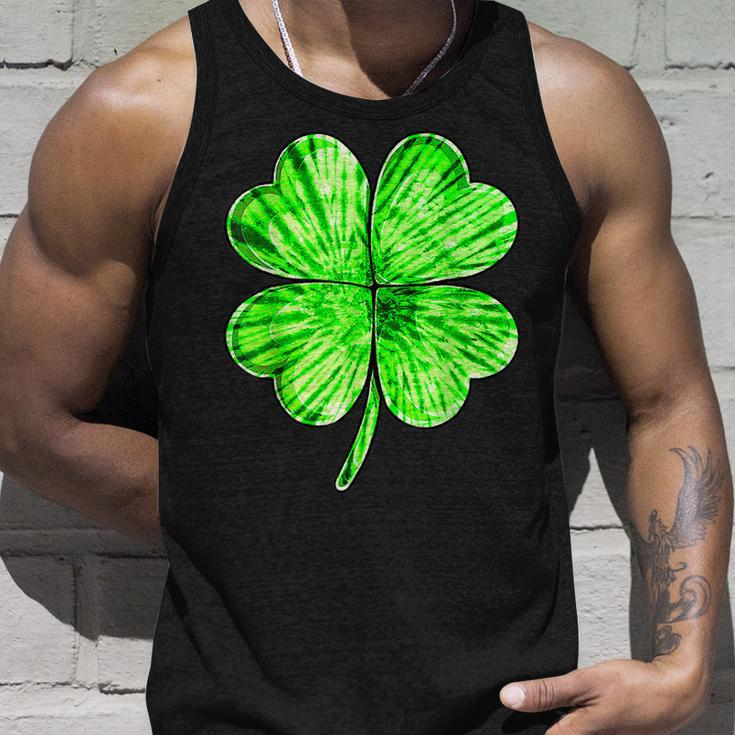 Tie Dye Shamrock Lucky Four Leaf Clover St Patricks Day Unisex Tank Top Gifts for Him