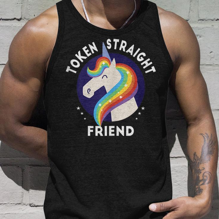 Token Straight Friend Funny Slang Queer Ally Gay Pride Stuff Unisex Tank Top Gifts for Him