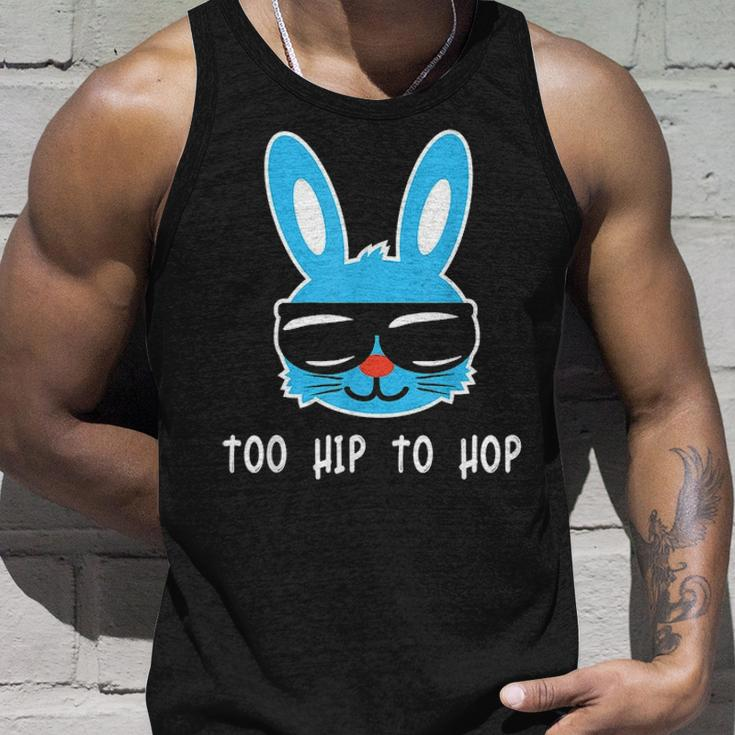Too Hip To Hop Funny Rabbit With Sunglasses Cute Easter Gift Unisex Tank Top Gifts for Him