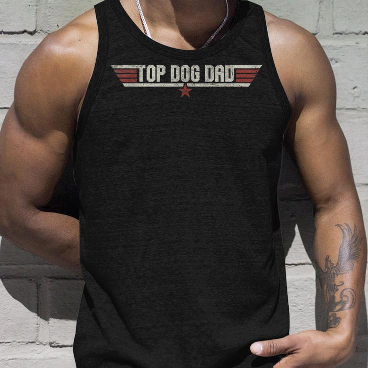 Top Dog Dad Funny Vintage 80S Gift Dog Father Fathers Day Unisex Tank Top Gifts for Him