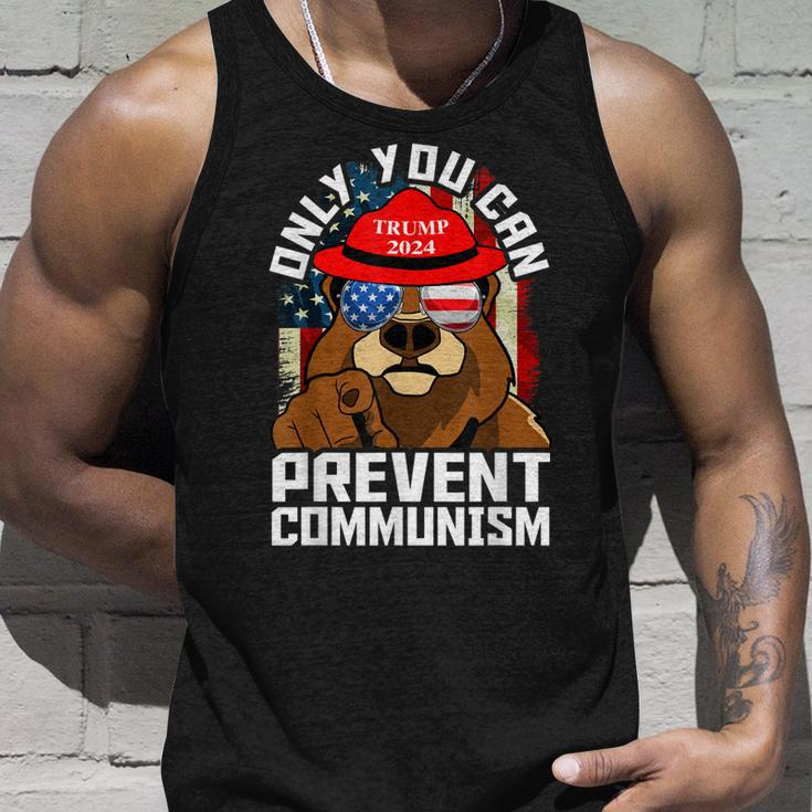 Trump Bear 45 47 Maga 2024 Only You Can Prevent Socialism Unisex Tank Top Gifts for Him