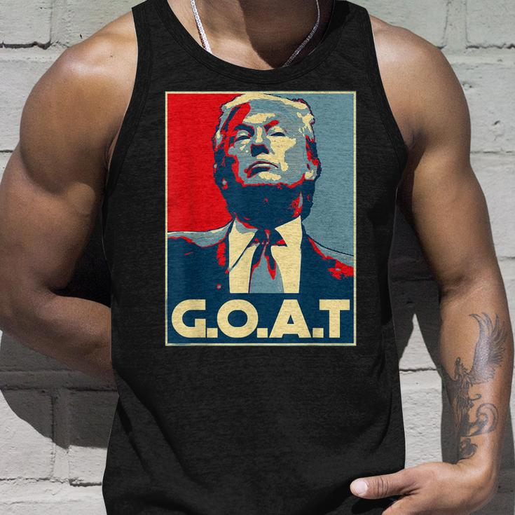 Trump Goat Middle Finger Election 2024 Republican Poster Unisex Tank Top Gifts for Him