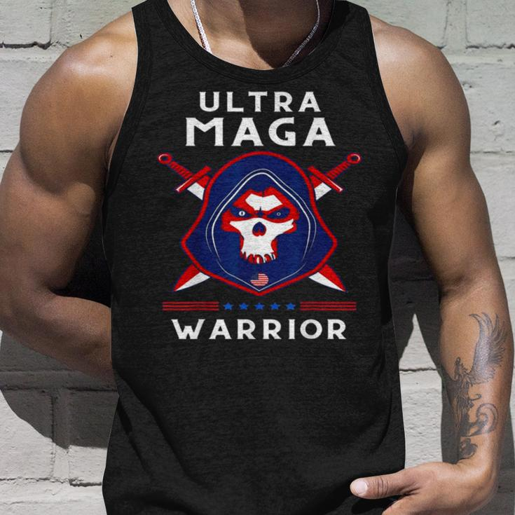 Ultra Maga Warrior Dad Anti Biden Us Flag Pro Trump Unisex Tank Top Gifts for Him