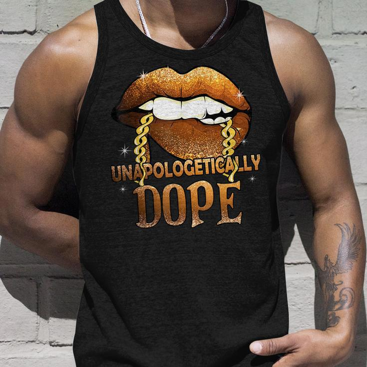 Unapologetically Dope Melanin Biting Lip African Black Pride Unisex Tank Top Gifts for Him
