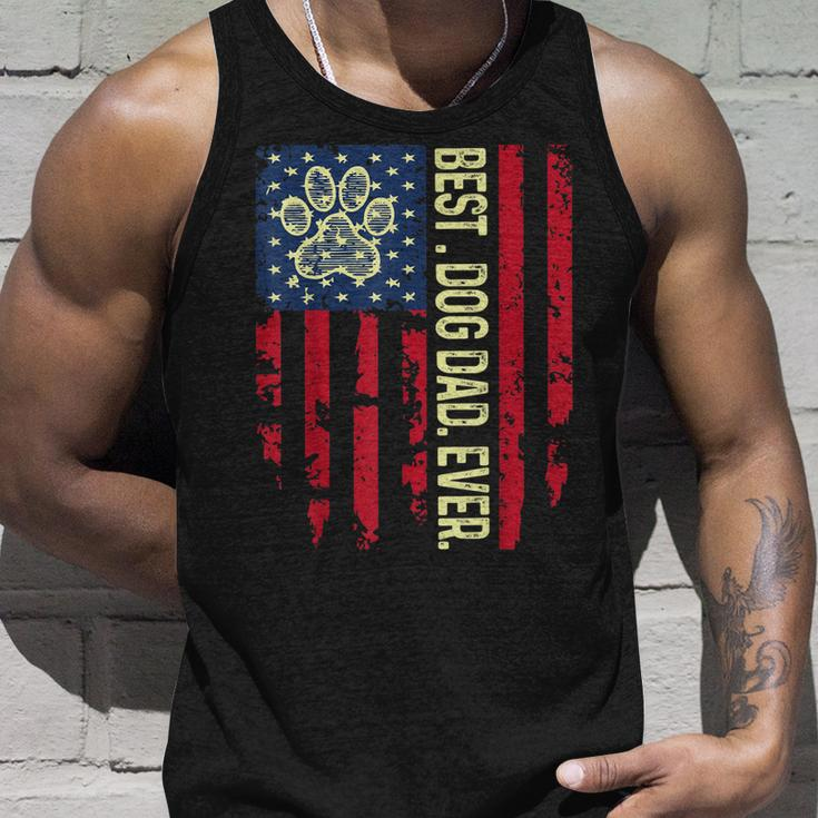 United States Usa Flag Best Dog Dad Ever Dad On Fathers Day Tank Top Gifts for Him