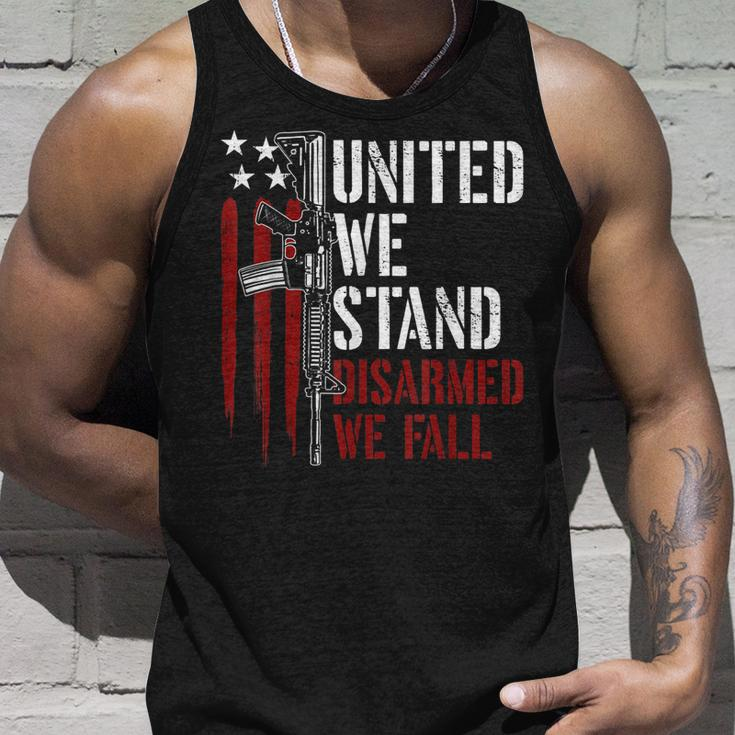 United We Stand Disarmed We Fall Gun Rights American Flag Unisex Tank Top Gifts for Him