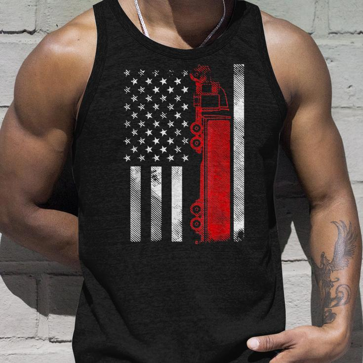 Us American Flag Semi Truck Driver 18 Wheeler Trucker Gifts Unisex Tank Top Gifts for Him