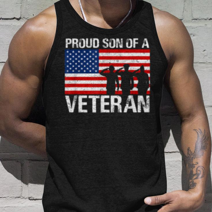 Usa United States Military Family Proud Son Of A Veteran Unisex Tank Top Gifts for Him
