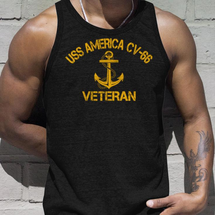 Uss America Cv-66 Aircraft Carrier Veteran Flag Veterans Day Unisex Tank Top Gifts for Him