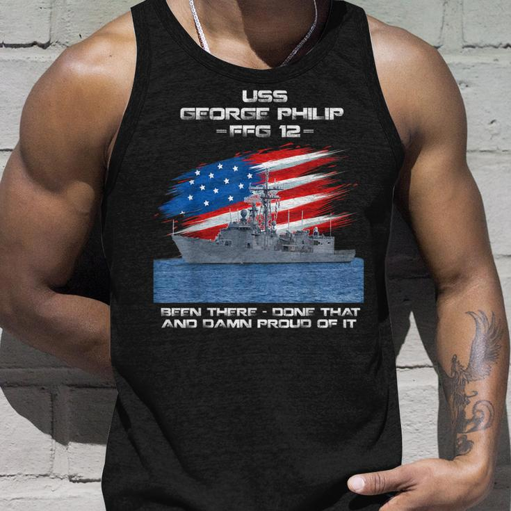Uss George Philip Ffg-12 Class Frigate American Flag Veteran Unisex Tank Top Gifts for Him