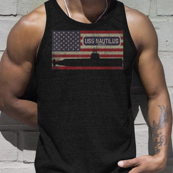 Uss Nautilus Ssn-571 First Nuclear Submarine American Flag Unisex Tank Top Gifts for Him