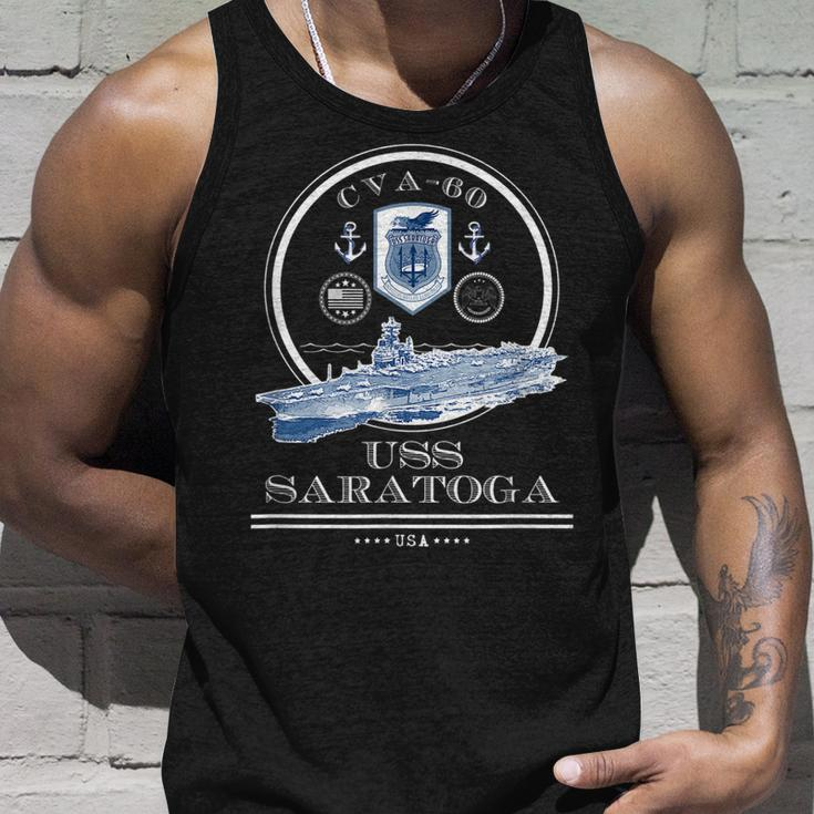 Uss Saratoga Cva-60 Naval Ship Military Aircraft Carrier Unisex Tank Top Gifts for Him