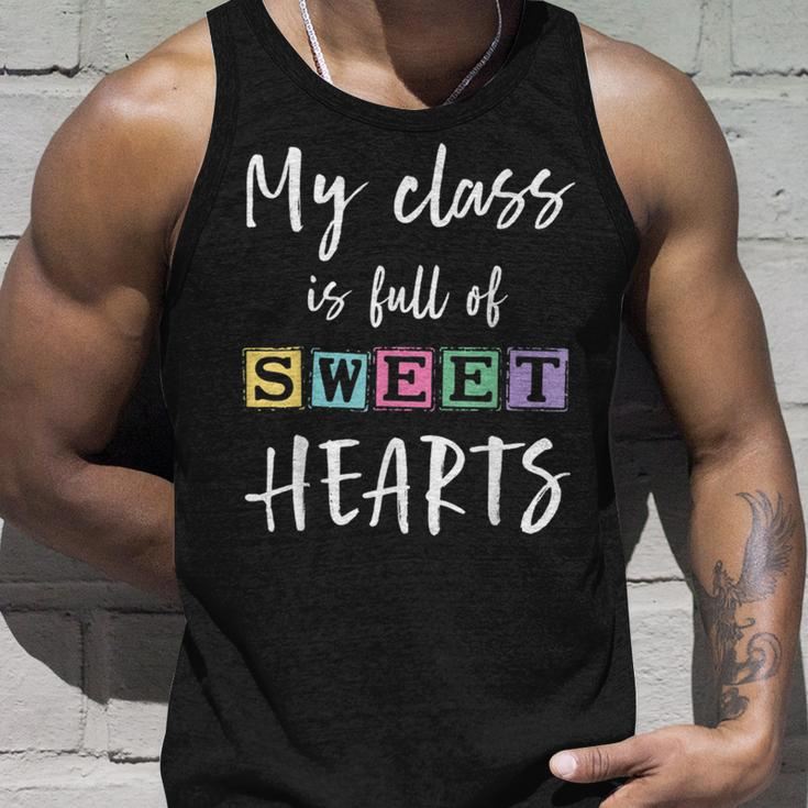 Valentines Day My Class Full Of Sweethearts Teacher Funny V2 Unisex Tank Top Gifts for Him