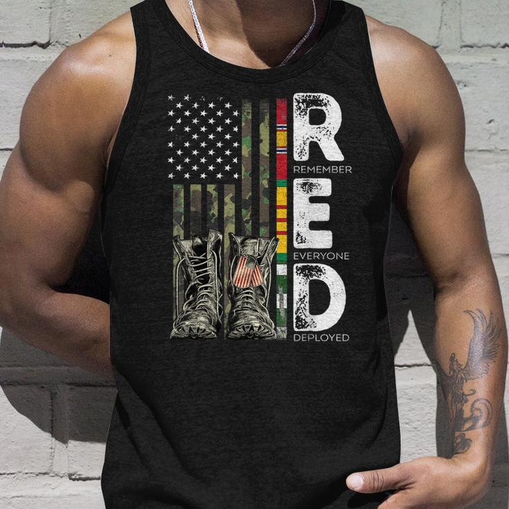 Vietnam Veteran Remember Everyone Deployed Red Friday Unisex Tank Top Gifts for Him