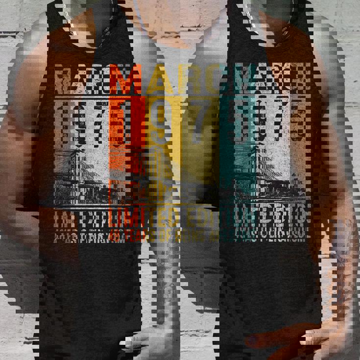 Vintage 1975 48 Yrs Old Made In March 1975 48Th Birthday Unisex Tank Top Gifts for Him