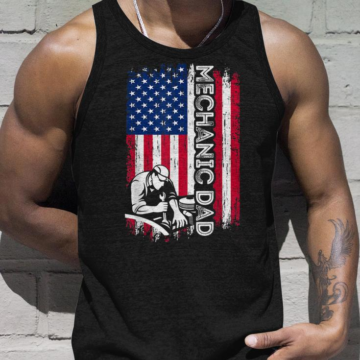 Vintage American Flag Mechanic Dad Daddy Men Gift Unisex Tank Top Gifts for Him