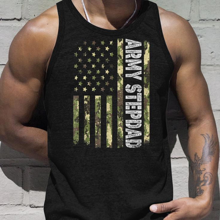 Mens Vintage Army Stepdad Usa Flag Camouflage Father’S Day Bbmtswy Tank Top Gifts for Him