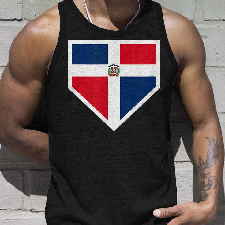 Vintage Baseball Home Plate With Dominican Republic Flag Unisex Tank Top Gifts for Him