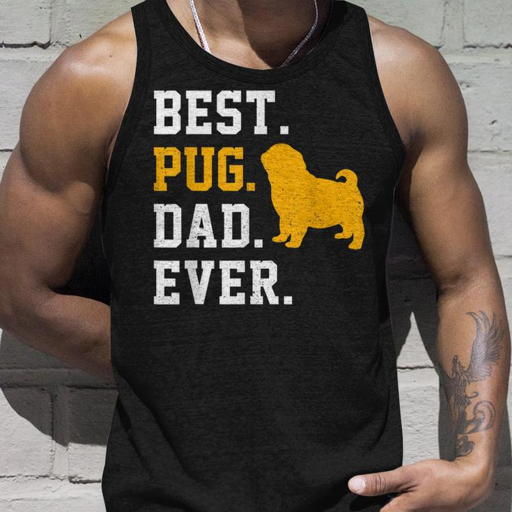 Vintage Best Pug Dad Ever Fathers Day Dog Gifts Unisex Tank Top Gifts for Him