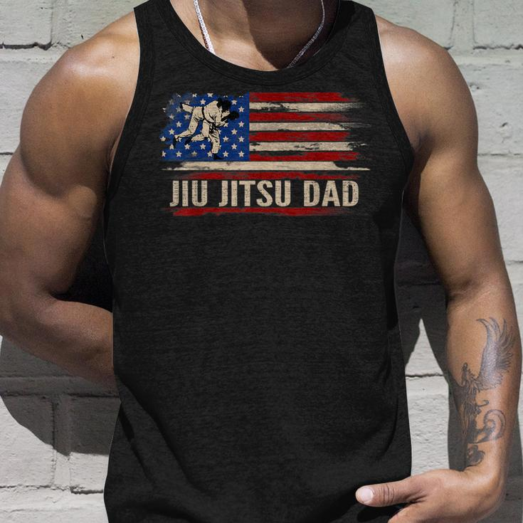 Vintage Bjj Jiu-Jitsu Dad American Usa Flag Sports Gift Unisex Tank Top Gifts for Him