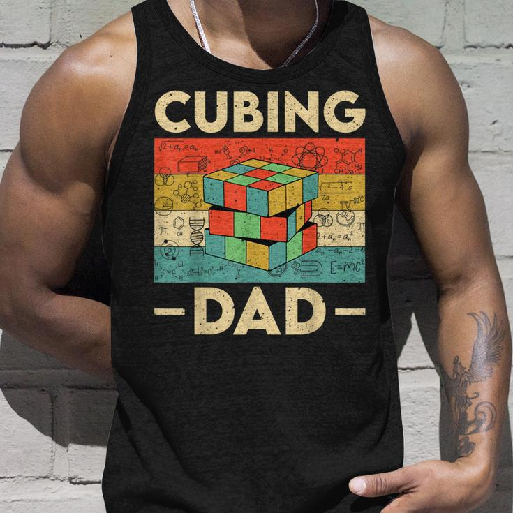 Vintage Cubing Dad Funny Speedcubing Math Lovers Unisex Tank Top Gifts for Him