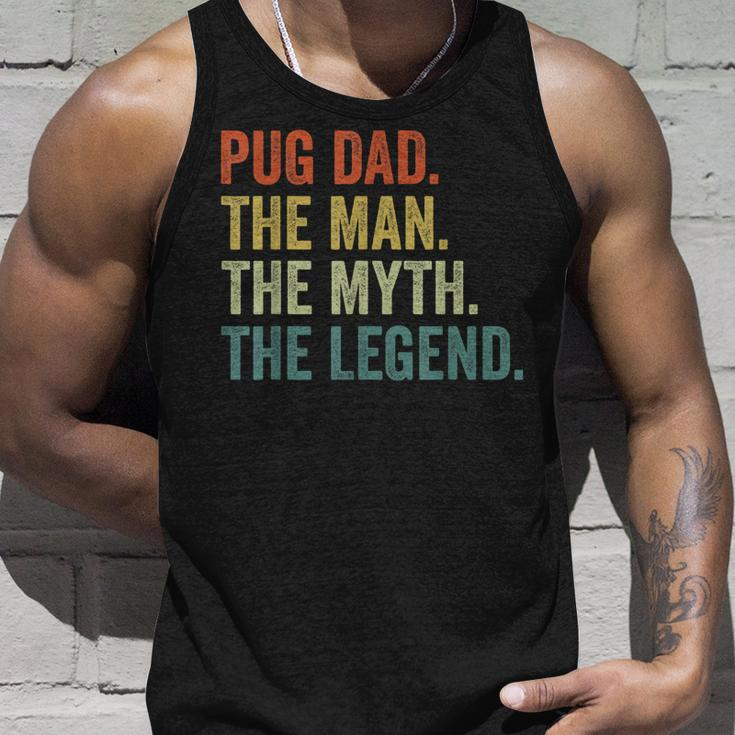 Vintage Dog Dad Man Myth Legend Fathers Day Pug Dad Unisex Tank Top Gifts for Him