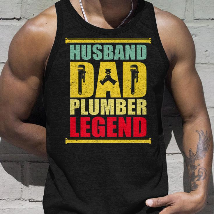 Vintage Husband Dad Plumber Legend Unisex Tank Top Gifts for Him