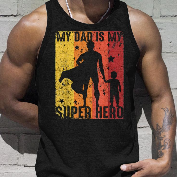 Vintage My Dad Is My Super Hero Retro Dad Superhero For Boys Unisex Tank Top Gifts for Him