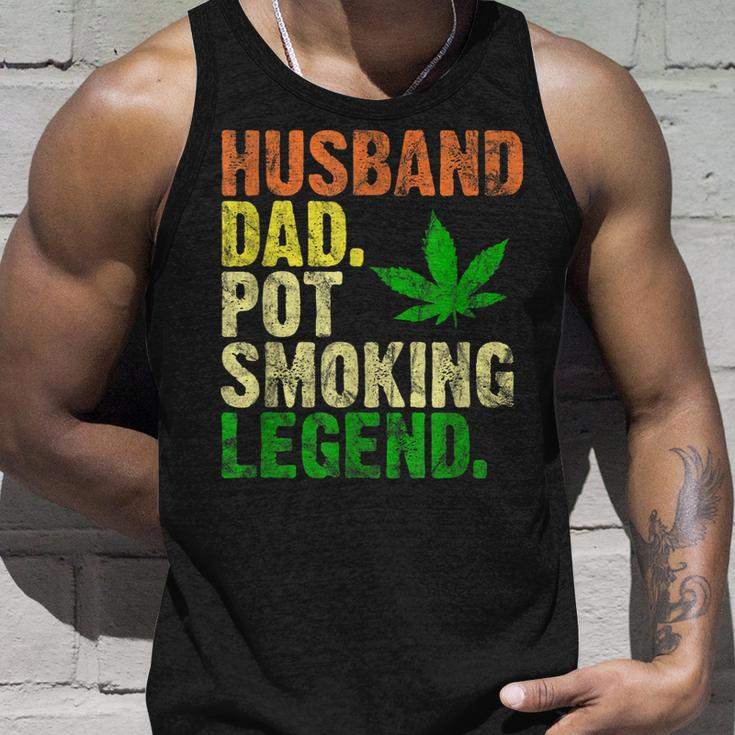 Vintage Retro Husband Dad Pot Smoking Weed Legend Gift Unisex Tank Top Gifts for Him