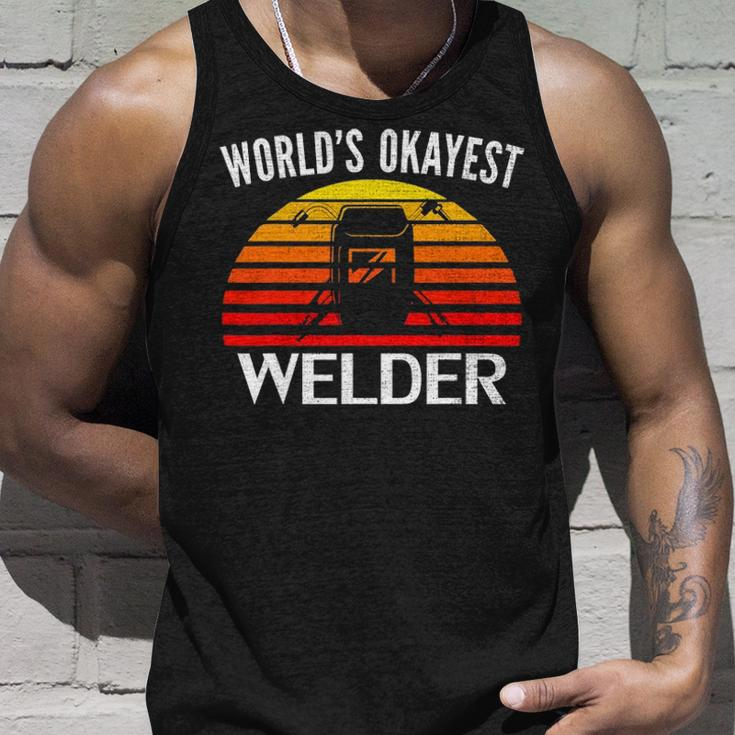 Vintage Retro Worlds Okayest Welder Funny Welding Cool Gift Unisex Tank Top Gifts for Him