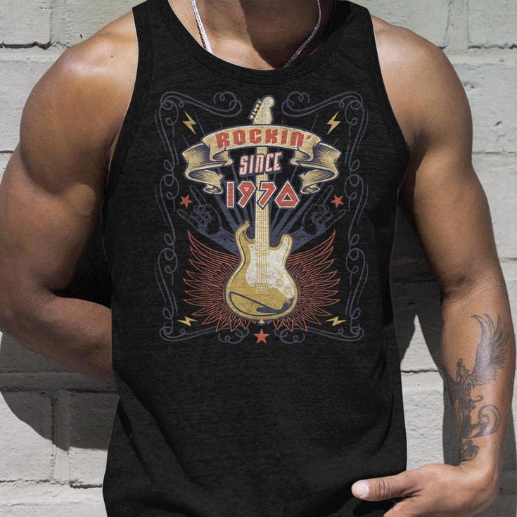 Vintage Rock Music Lover Rockin Since 1970 53Rd Birthday Unisex Tank Top Gifts for Him