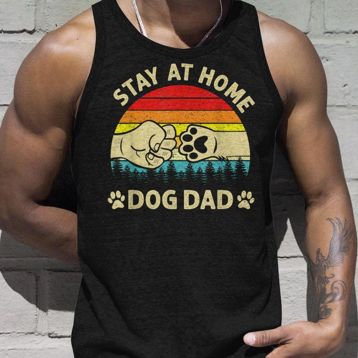 Vintage Stay At Home Dog Dad Retro Dog Lovers Fathers Day Unisex Tank Top Gifts for Him