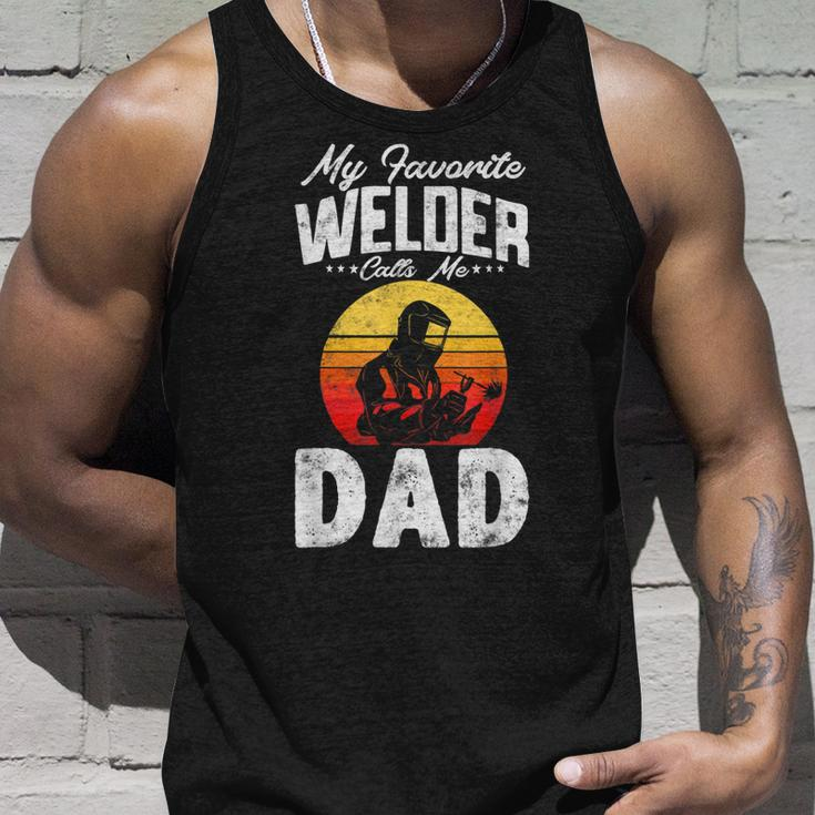 Vintage Style My Favorite Welder Calls Me Dad Fathers Day Unisex Tank Top Gifts for Him
