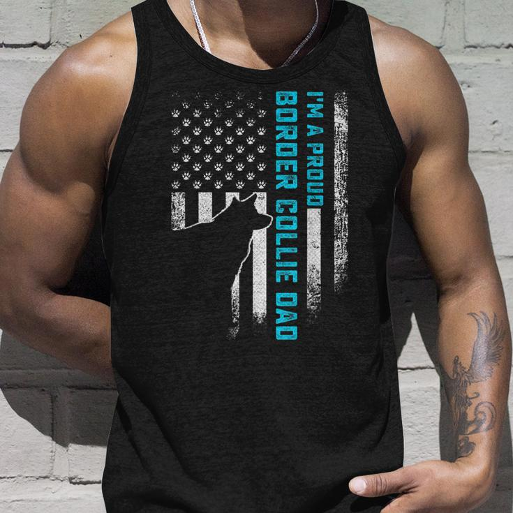 Vintage Usa American Flag Im A Proud Border Collie Dog Dad Unisex Tank Top Gifts for Him
