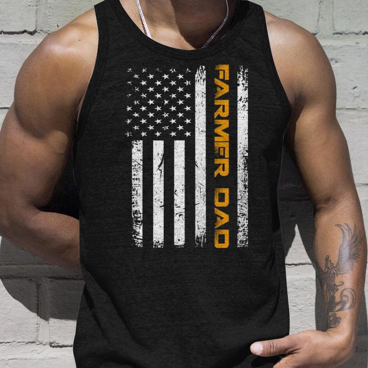 Vintage Usa Farmer Dad American Flag Funny Fathers Day Gift Unisex Tank Top Gifts for Him