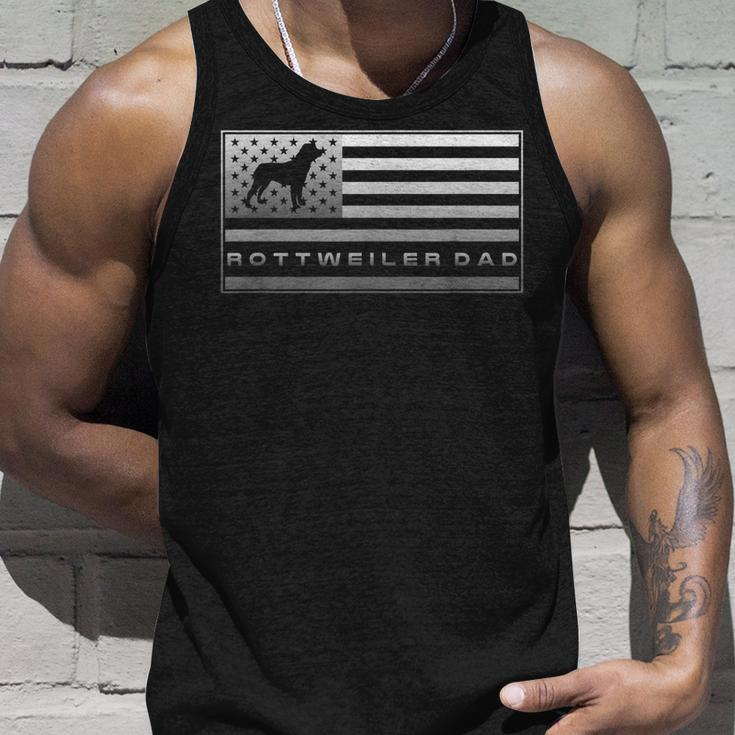 Vintage Usa Flag Proud Rottweiler Dad Rottie Silhouette Unisex Tank Top Gifts for Him