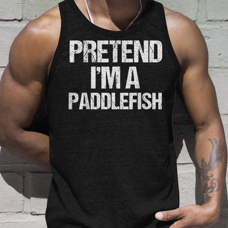 Vorgeben Ich Bin Ein Paddelfisch Lustig Faul Halloween-Kost Tank Top Geschenke für Ihn