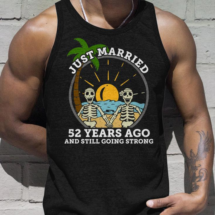 Wedding Anniversary Couple Married 52 Years Ago Skeleton Unisex Tank Top Gifts for Him