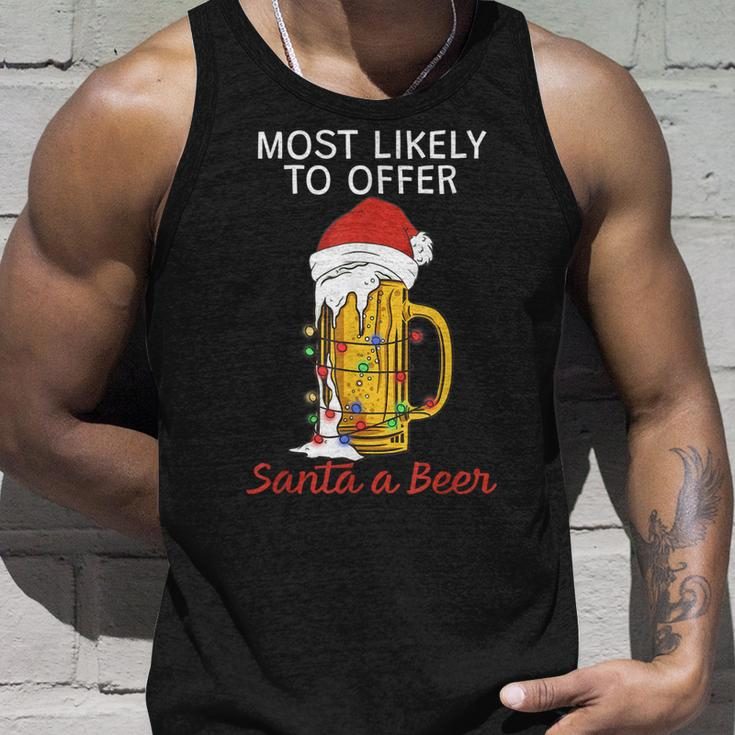 Weihnachtsmann Ein Bier Zu Bieten Tank Top Geschenke für Ihn