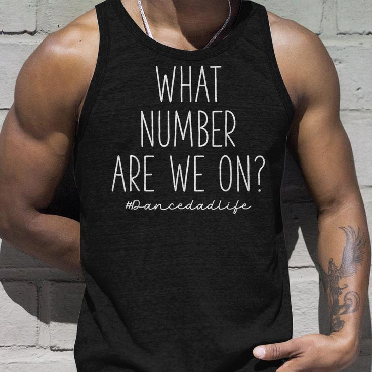 What Number Are We On Funny Cheer Dance Dad Unisex Tank Top Gifts for Him