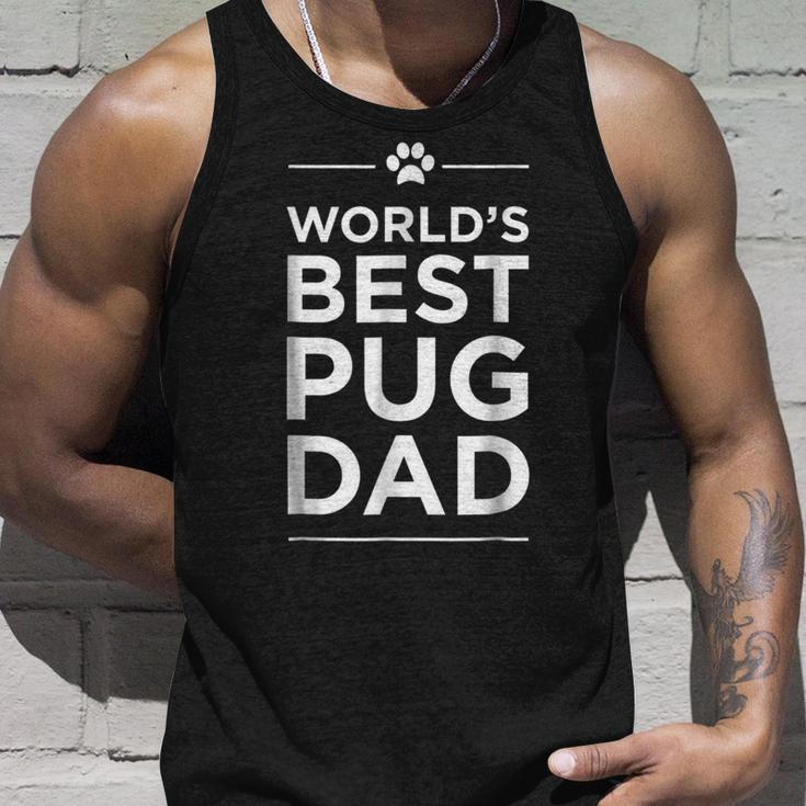 Worlds Best Pug Dad Love Pets Animal Family Paw Unisex Tank Top Gifts for Him